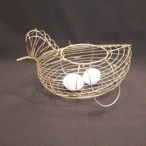 Gold Wire Chicken Egg Basket
